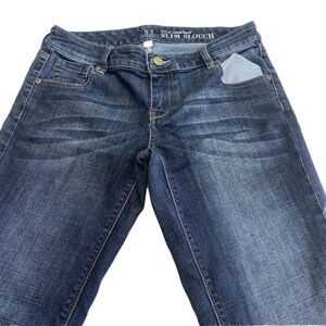 NY&C Womens Slim Slouch Sits at Lower‎ Waist Blue Denim Jeans Size 4 Stretch